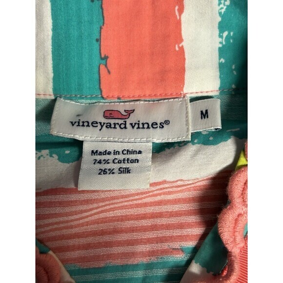 VINEYARD VINES Cotton Silk Blend Preppy Multi Color Striped tunic‎ M whimsical - Picture 6 of 8